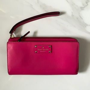 Kate Spade Bright Pink Wristlet Wallet Purse